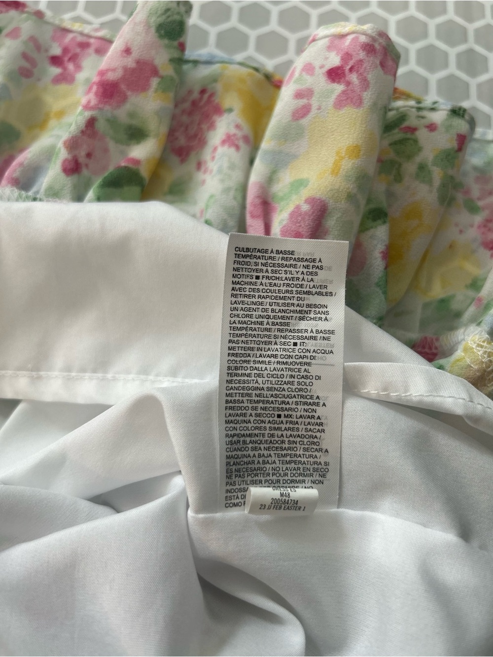 Janie and Jack Floral Ruffle Dress in Pink, Yellow & Green Petticoat Size 3 - Picture 6 of 7